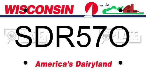 SDR57O Wisconsin License Plate