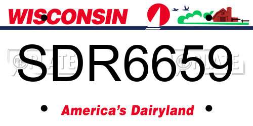SDR6659 Wisconsin License Plate
