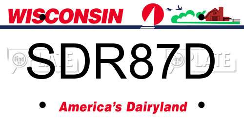 SDR87D Wisconsin License Plate