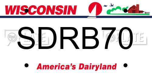 SDRB70 Wisconsin License Plate