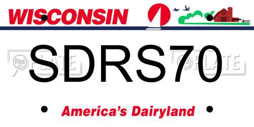 SDRS70 Wisconsin License Plate