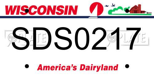 SDS0217 Wisconsin License Plate