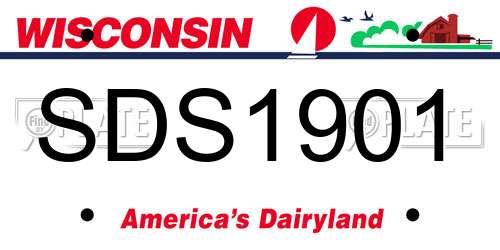 SDS1901 Wisconsin License Plate