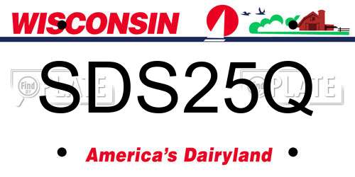 SDS25Q Wisconsin License Plate