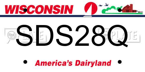 SDS28Q Wisconsin License Plate