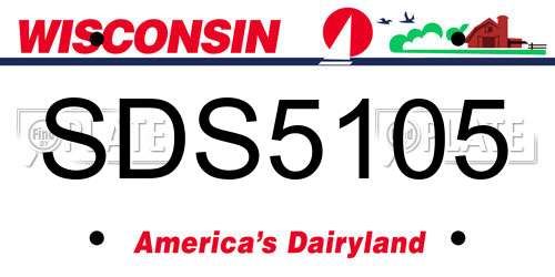SDS5105 Wisconsin License Plate