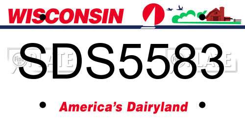 SDS5583 Wisconsin License Plate