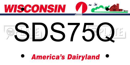 SDS75Q Wisconsin License Plate