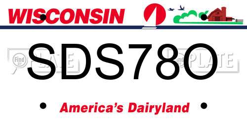 SDS78O Wisconsin License Plate