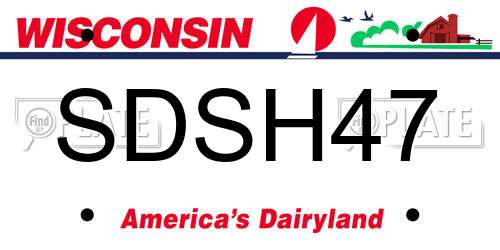 SDSH47 Wisconsin License Plate