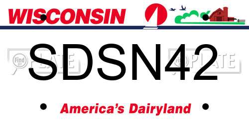SDSN42 Wisconsin License Plate