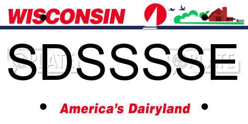 SDSSSSE Wisconsin License Plate
