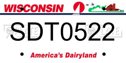 SDT0522 Wisconsin License Plate