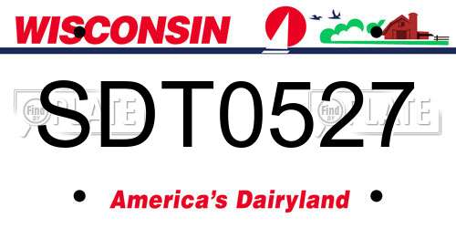 SDT0527 Wisconsin License Plate