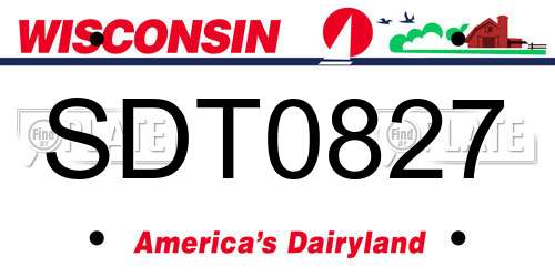 SDT0827 Wisconsin License Plate