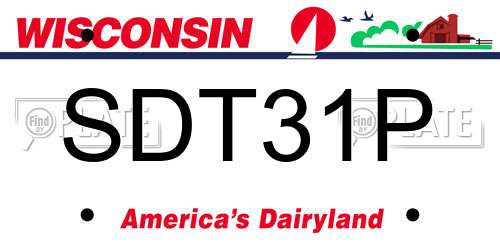 SDT31P Wisconsin License Plate