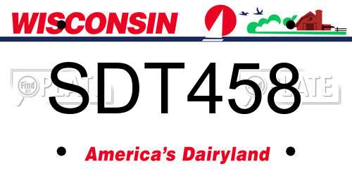 SDT458 Wisconsin License Plate