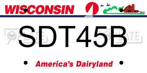 SDT45B Wisconsin License Plate