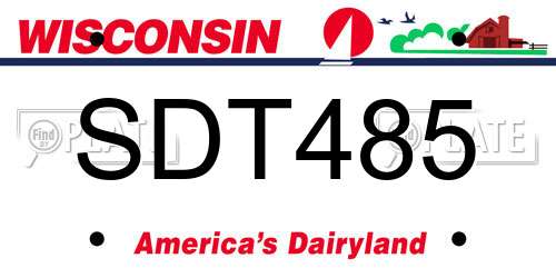 SDT485 Wisconsin License Plate