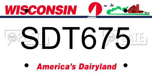 SDT675 Wisconsin License Plate