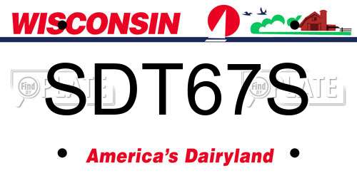 SDT67S Wisconsin License Plate
