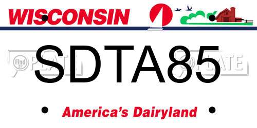 SDTA85 Wisconsin License Plate