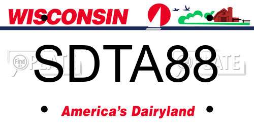 SDTA88 Wisconsin License Plate