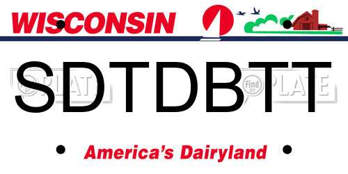 SDTDBTT Wisconsin License Plate
