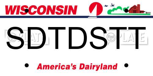 SDTDSTT Wisconsin License Plate