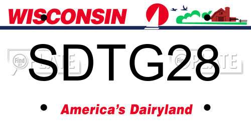 SDTG28 Wisconsin License Plate