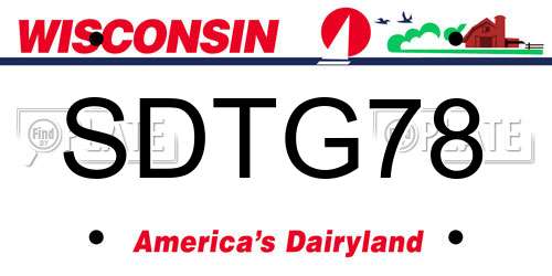 SDTG78 Wisconsin License Plate
