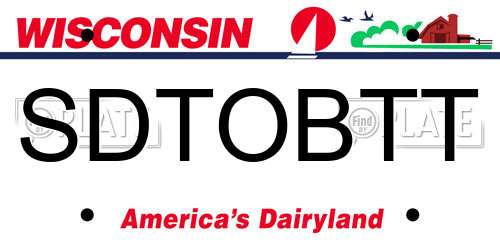 SDTOBTT Wisconsin License Plate
