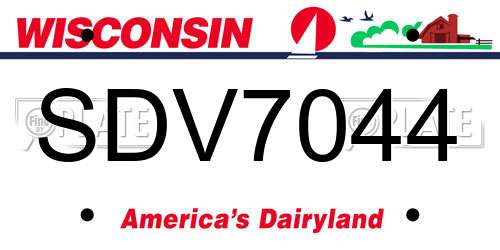 SDV7044 Wisconsin License Plate