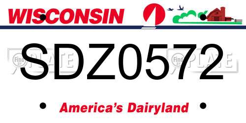 SDZ0572 Wisconsin License Plate
