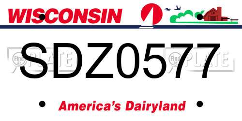 SDZ0577 Wisconsin License Plate