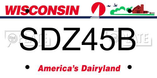 SDZ45B Wisconsin License Plate