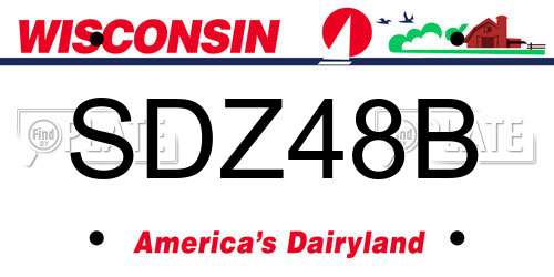 SDZ48B Wisconsin License Plate