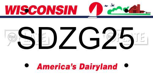 SDZG25 Wisconsin License Plate