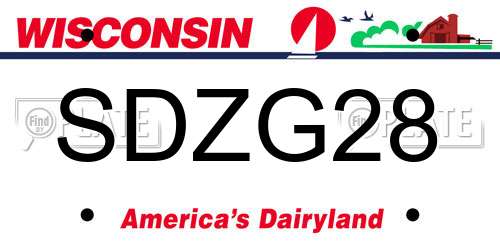 SDZG28 Wisconsin License Plate