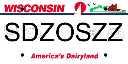 SDZOSZZ Wisconsin License Plate