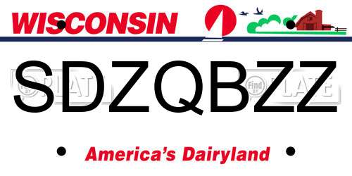 SDZQBZZ Wisconsin License Plate