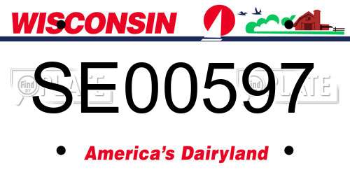 SE00597 Wisconsin License Plate