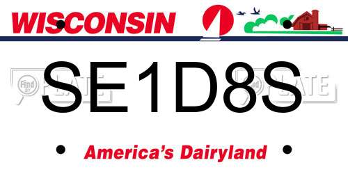 SE1D8S Wisconsin License Plate