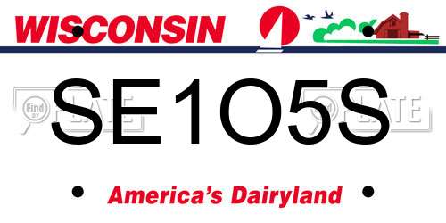 SE1O5S Wisconsin License Plate