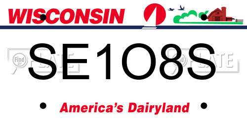 SE1O8S Wisconsin License Plate