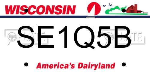 SE1Q5B Wisconsin License Plate