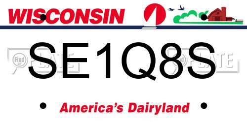 SE1Q8S Wisconsin License Plate