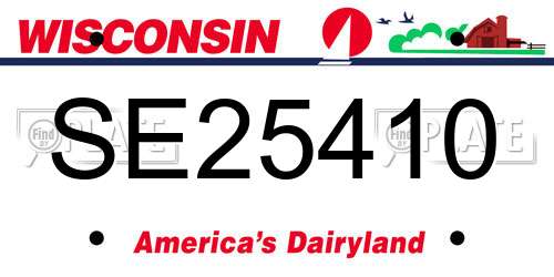 SE25410 Wisconsin License Plate