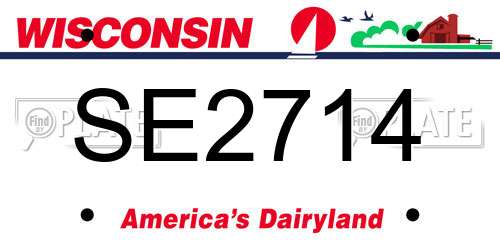 SE2714 Wisconsin License Plate
