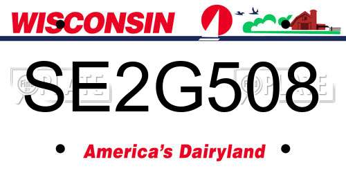 SE2G508 Wisconsin License Plate